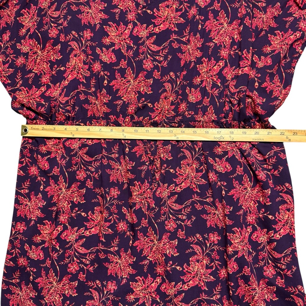 Lands' End Swim Cover-Up Size M/L Modal Floral Pink Purple Beach Lightweight - Picture 7 of 14